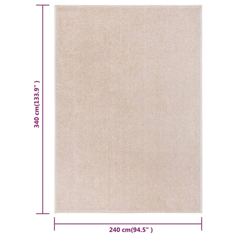 Teppich Kurzflor 240x340 cm Dunkelbeige