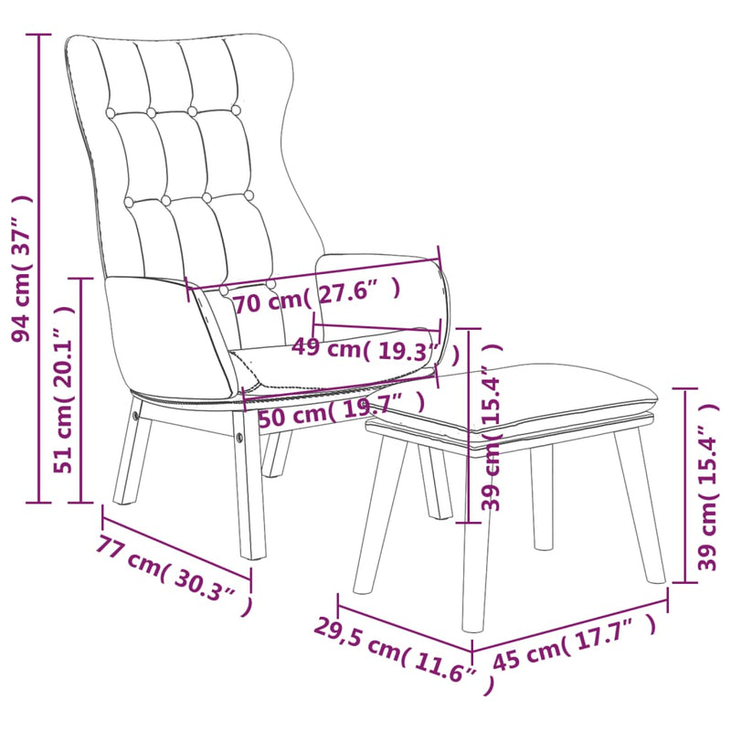 Relaxsessel mit Hocker Senfgelb Stoff