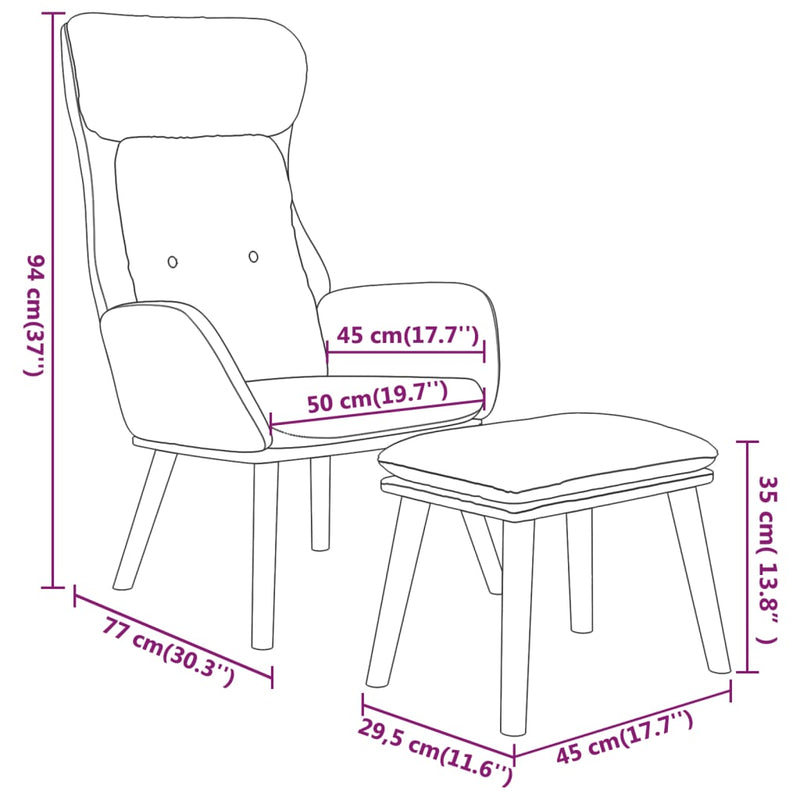 Relaxsessel mit Hocker Senfgelb Kunstleder & Stoff