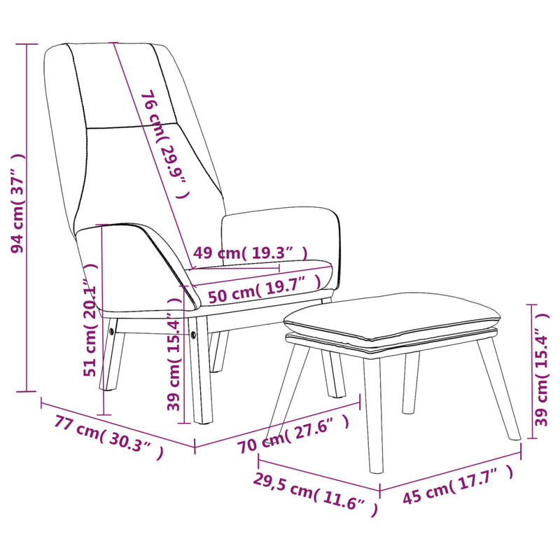 Relaxsessel mit Hocker Senfgelb Stoff