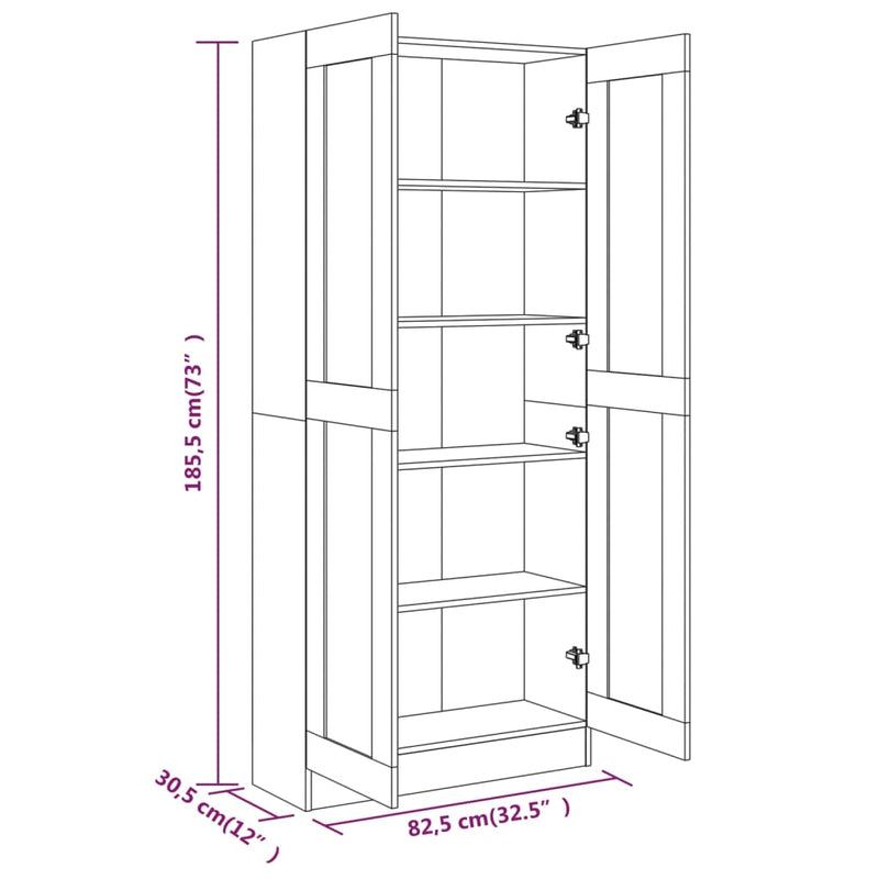 Bücherschrank Räuchereiche 82,5x30,5x185,5 cm Holzwerkstoff