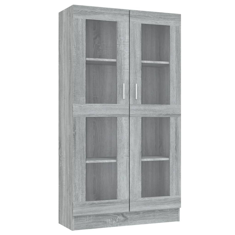 Vitrinenschrank Grau Sonoma 82,5x30,5x150 cm Holzwerkstoff