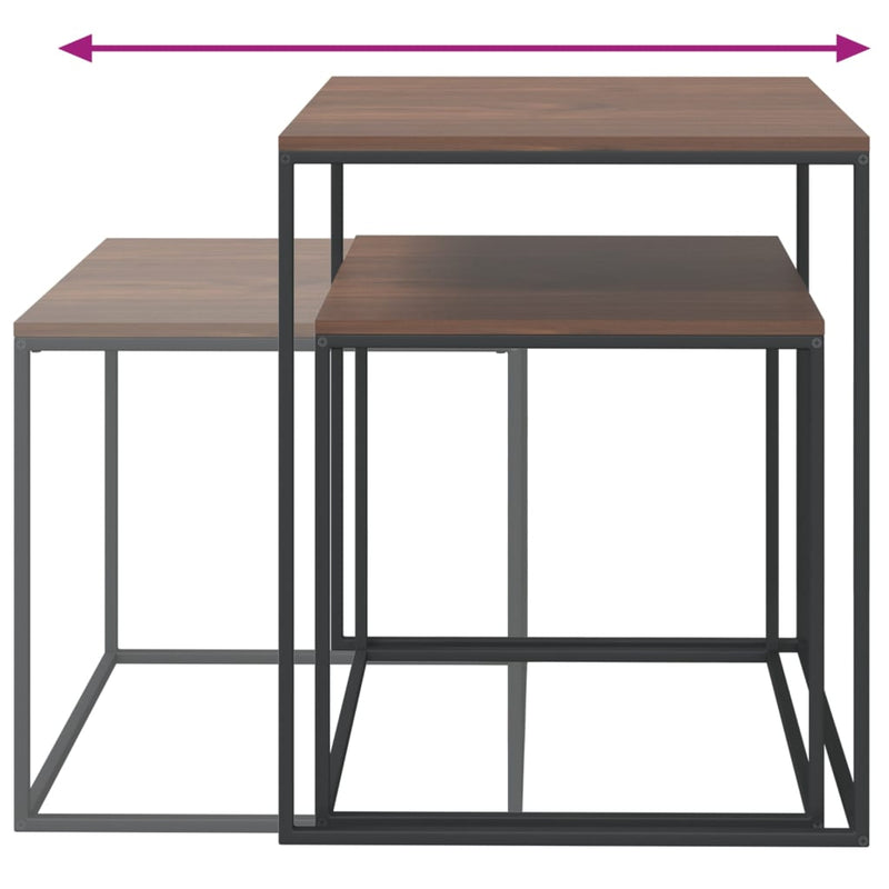 Couchtisch-Set 2-tlg. Holzwerkstoff und Metall