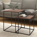 Couchtisch-Set 2-Tlg. Holzwerkstoff Und Metall