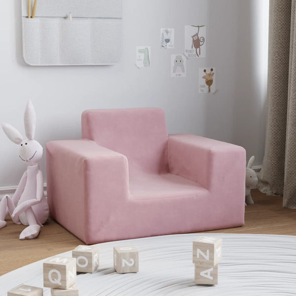 Kindersofa Rosa Weich Plüsch