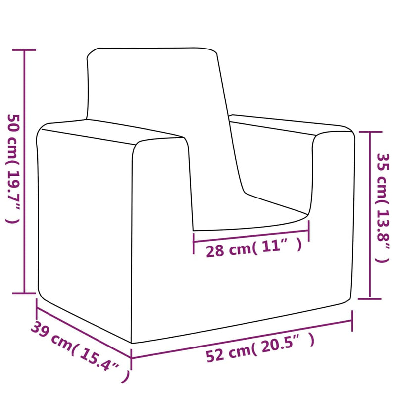 Kindersofa Anthrazit Weich Plüsch