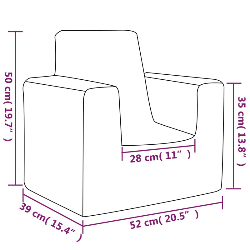 Kindersofa Blau Weich Plüsch