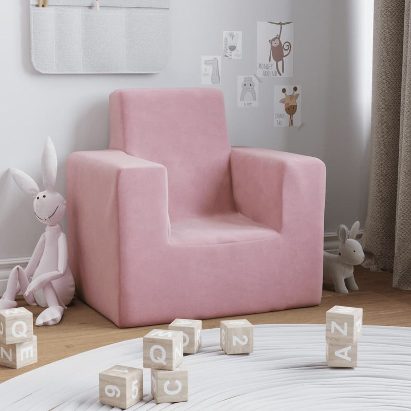 Kindersofa Rosa Weich Plüsch