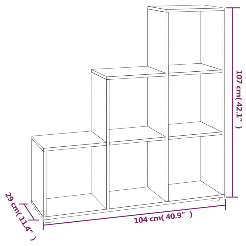 Treppenregal Grau Sonoma 107 cm Holzwerkstoff