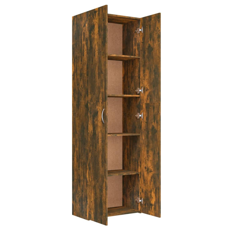 Büroschrank Räuchereiche 60x32x190 cm Holzwerkstoff