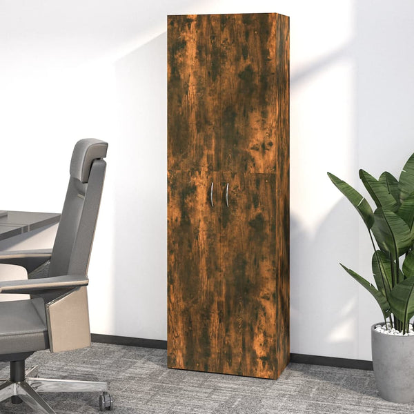 Büroschrank Räuchereiche 60x32x190 cm Holzwerkstoff