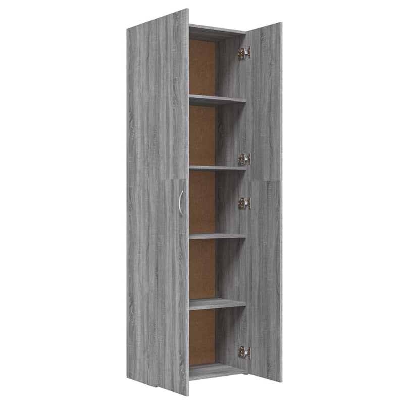 Büroschrank Grau Sonoma 60x32x190 cm Holzwerkstoff