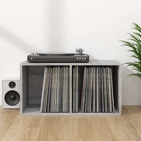 Schallplatten-Box Grau Sonoma 71x34x36cm Holzwerkstoff