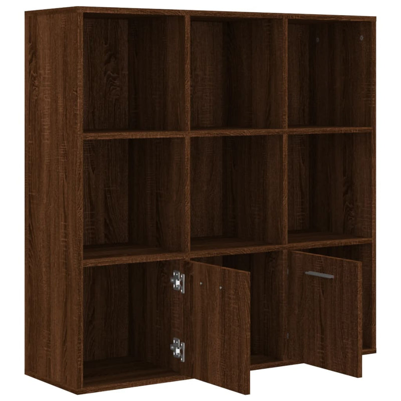 Bücherschrank Braun Eichen-Optik 98x30x98 cm