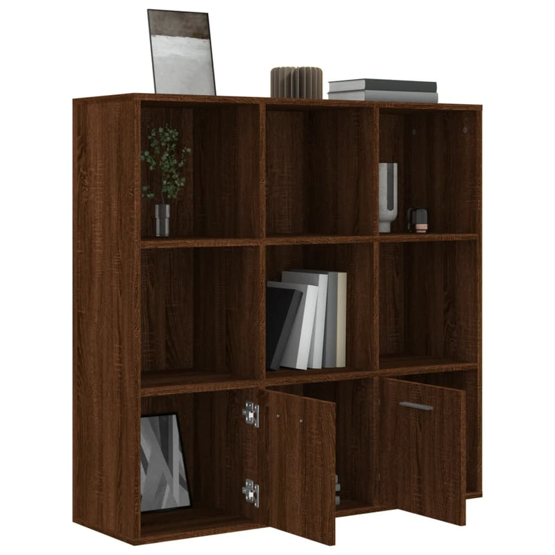 Bücherschrank Braun Eichen-Optik 98x30x98 cm