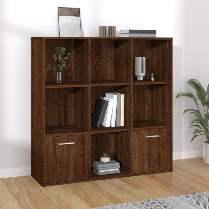 Bücherschrank Braun Eichen-Optik 98x30x98 cm