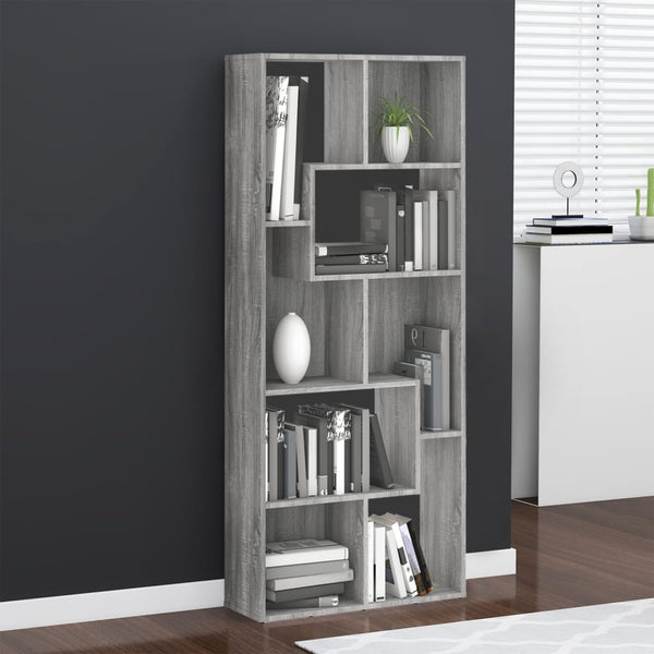 Bücherregal Grau Sonoma 67x24x161 cm Holzwerkstoff