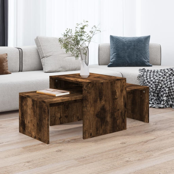 Couchtisch-Set Räuchereiche 100x48x40 cm Holzwerkstoff