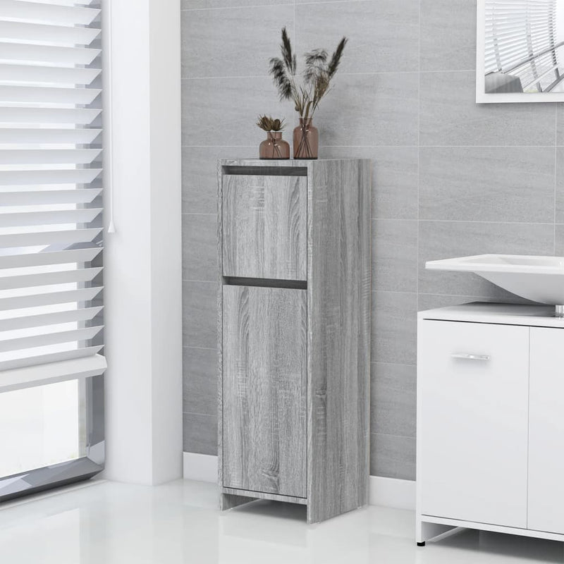 Badschrank Grau Sonoma 30x30x95 cm Holzwerkstoff