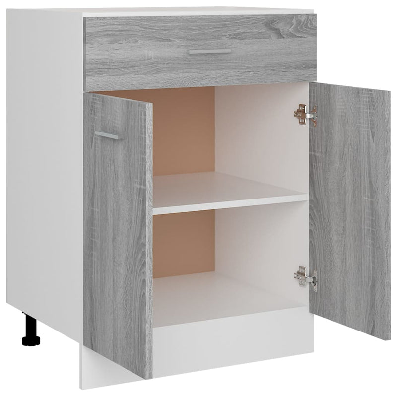 Unterschrank mit Schublade Grau Sonoma 60x46x81,5 cm