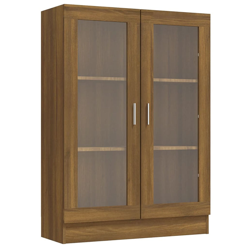 Vitrinenschrank Braun Eiche-Optik 82,5x30,5x115cm Holzwerkstoff