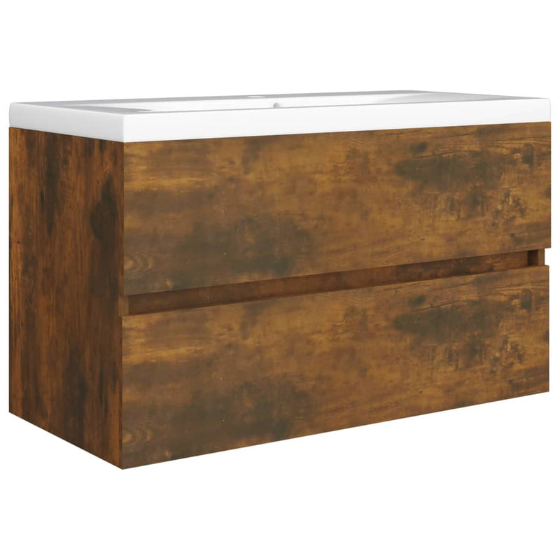 Waschbeckenschrank Räuchereiche 80x38,5x45 cm Holzwerkstoff