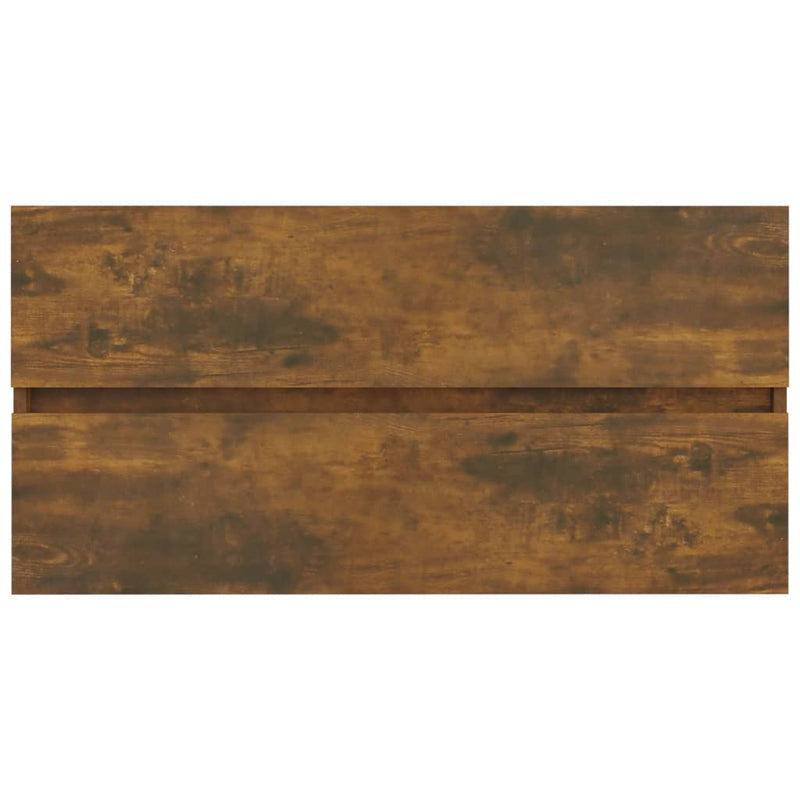 Waschbeckenschrank Räuchereiche 90x38,5x45 cm Holzwerkstoff