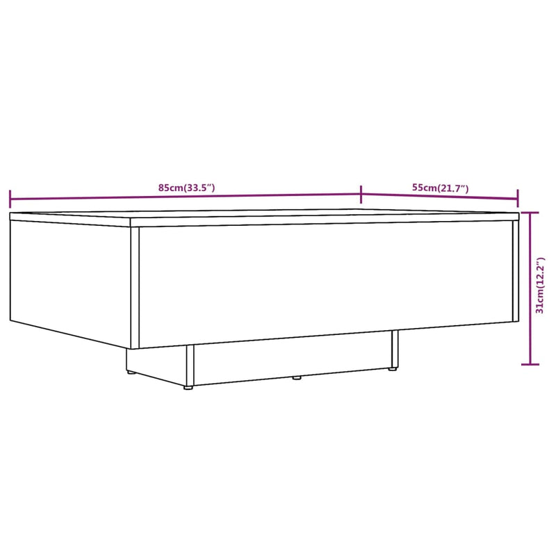 Couchtisch Grau Sonoma 85x55x31 cm Holzwerkstoff