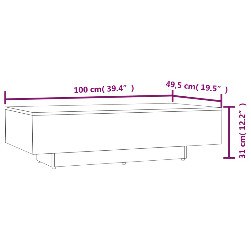 Couchtisch Räuchereiche 100x49,5x31 cm Holzwerkstoff