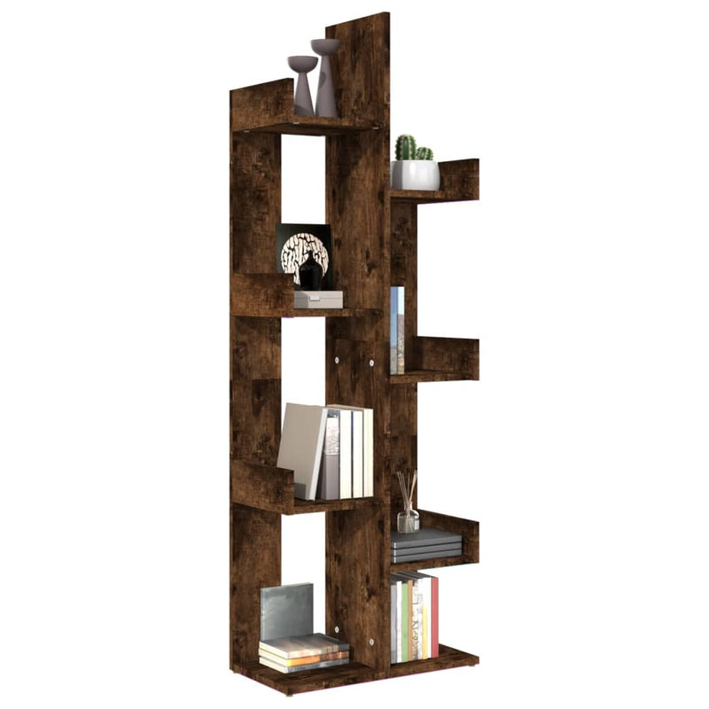 Bücherschrank 48x25,5x140 cm Räuchereiche Holzwerkstoff