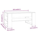 Couchtisch 102X55X45 Cm Holzwerkstoff