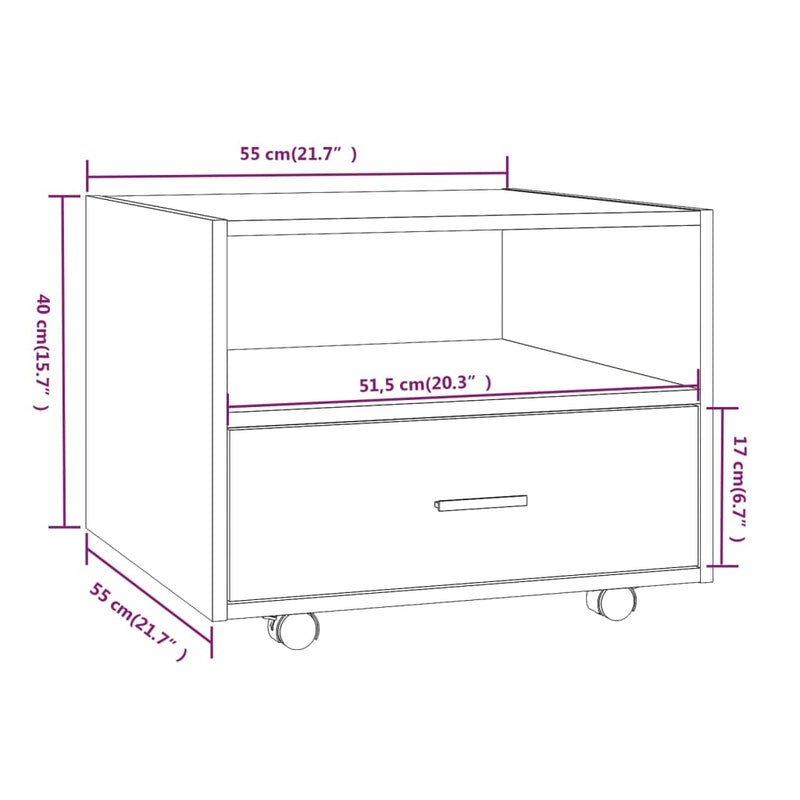 Couchtisch Schwarz 55x55x40 cm Holzwerkstoff