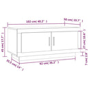 Couchtisch 102X50X45 Cm Holzwerkstoff