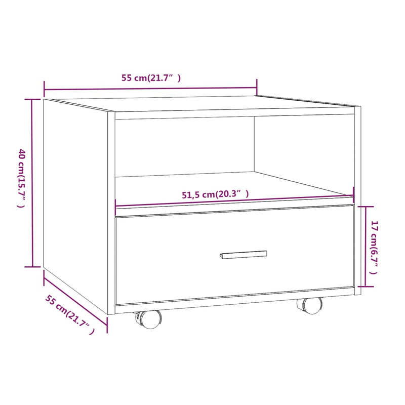 Couchtisch Braun Eichen-Optik 55x55x40 cm Holzwerkstoff