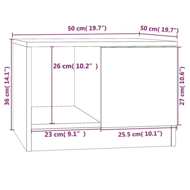 Couchtisch Braun Eichen-Optik 50x50x36 cm Holzwerkstoff