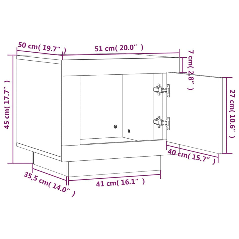 Couchtisch Grau Sonoma 51x50x45 cm Holzwerkstoff