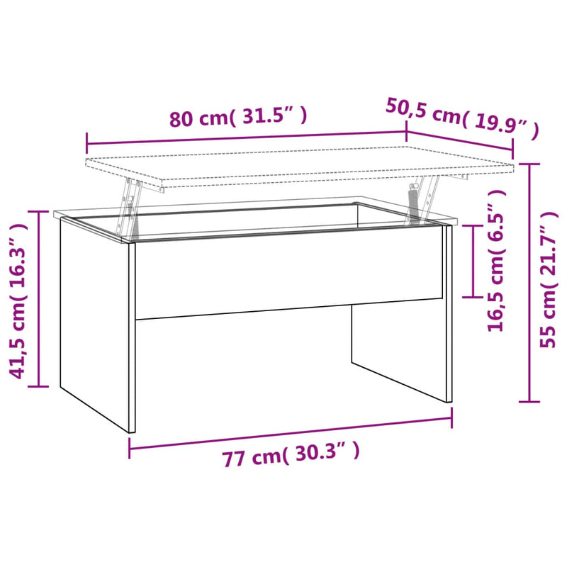 Couchtisch Sonoma-Eiche 80x50,5x41,5 cm Holzwerkstoff