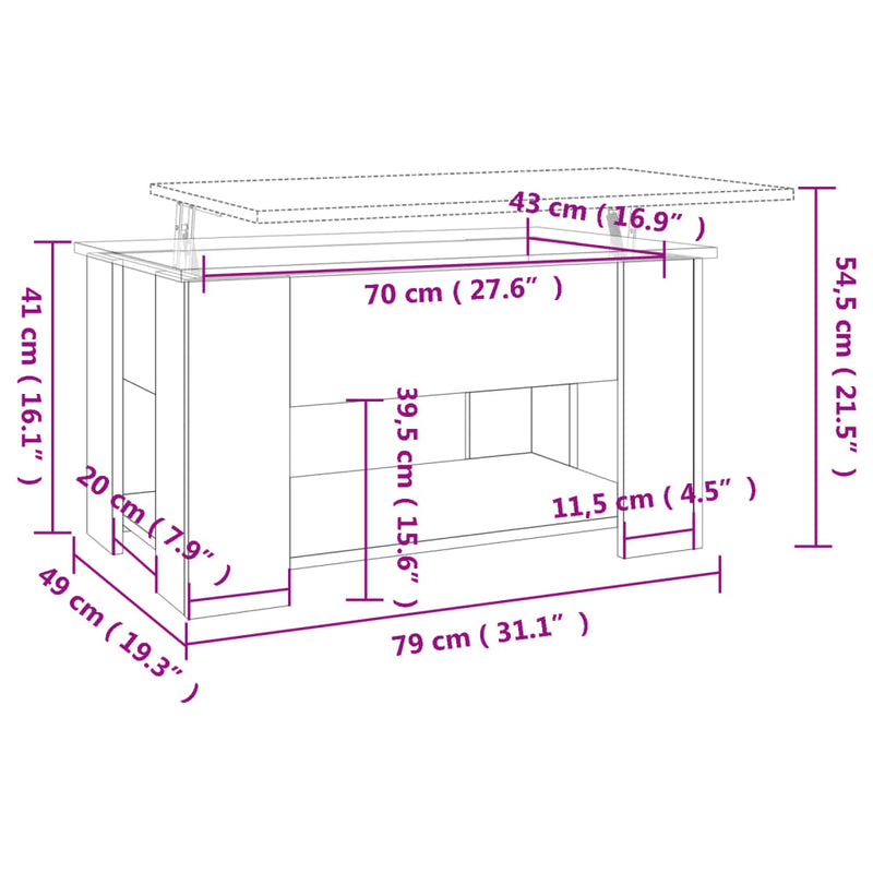 Couchtisch Betongrau 79x49x41 cm Holzwerkstoff