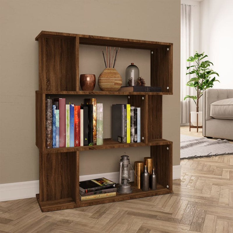 Bücherregal/Raumteiler Braun Eiche 80x24x96 cm Holzwerkstoff