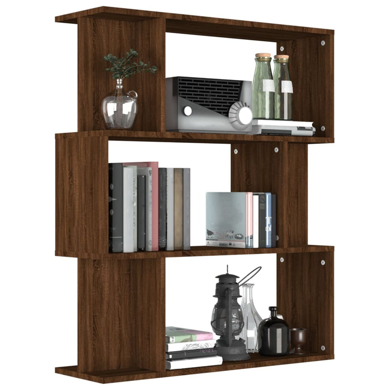 Bücherregal/Raumteiler Braun Eiche 80x24x96 cm Holzwerkstoff