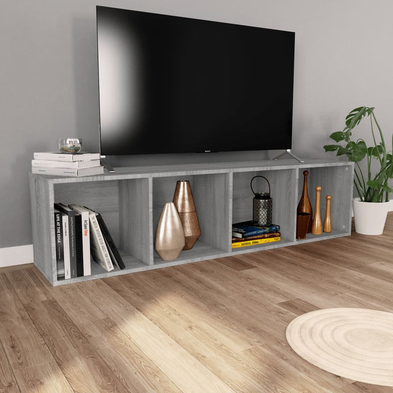 Bücherschrank/TV-Schrank Grau Sonoma 36x30x143 cm Holzwerkstoff