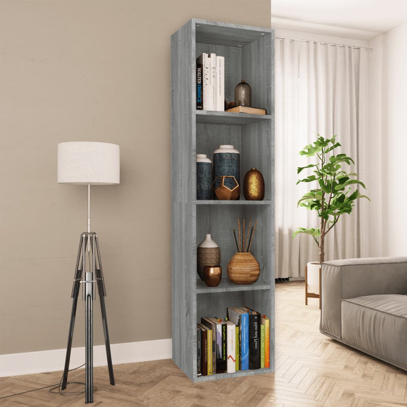 Bücherschrank/TV-Schrank Grau Sonoma 36x30x143 cm Holzwerkstoff