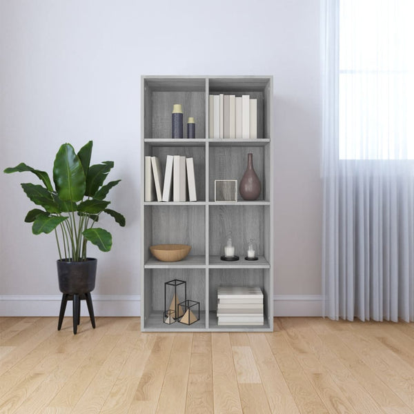 Bücherregal/Sideboard Grau Sonoma 66×30×130 cm Holzwerkstoff