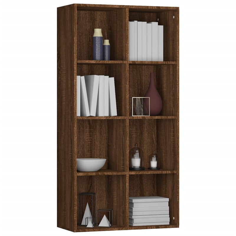 Bücherregal/Sideboard Braun Eiche 66×30×130 cm Holzwerkstoff