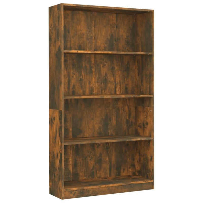 Bücherregal 4 Fächer Räuchereiche 80x24x142 cm Holzwerkstoff