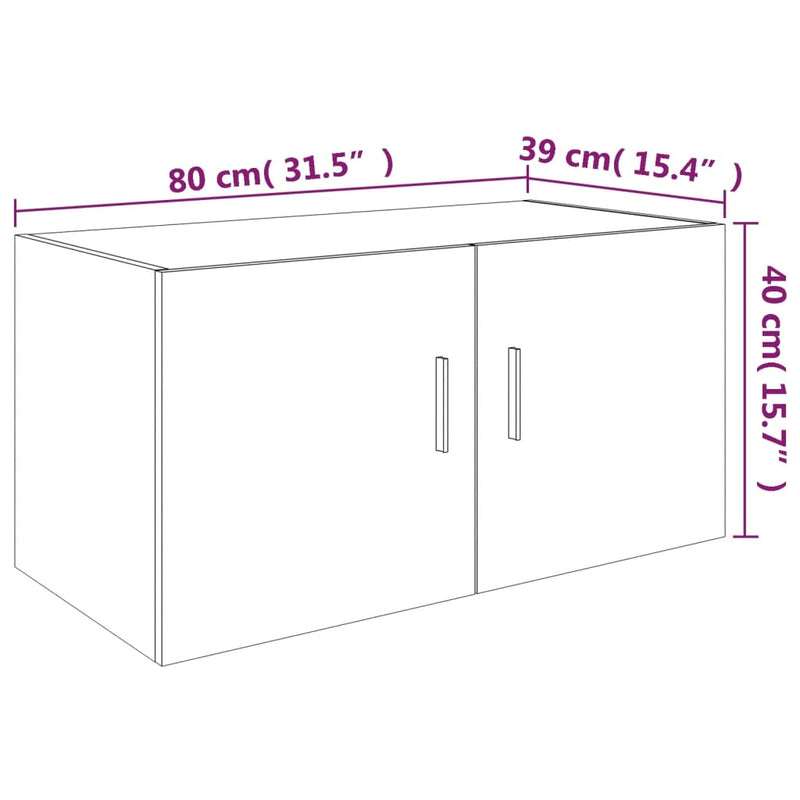 Wandschrank Räuchereiche 80x39x40 cm Holzwerkstoff