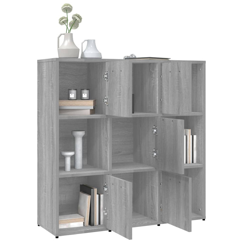 Bücherregal Grau Sonoma 90x30x90 cm Holzwerkstoff