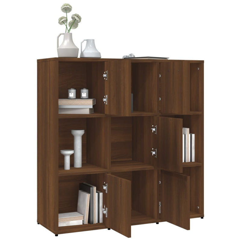 Bücherregal Braun Eichen-Optik 90x30x90 cm Holzwerkstoff