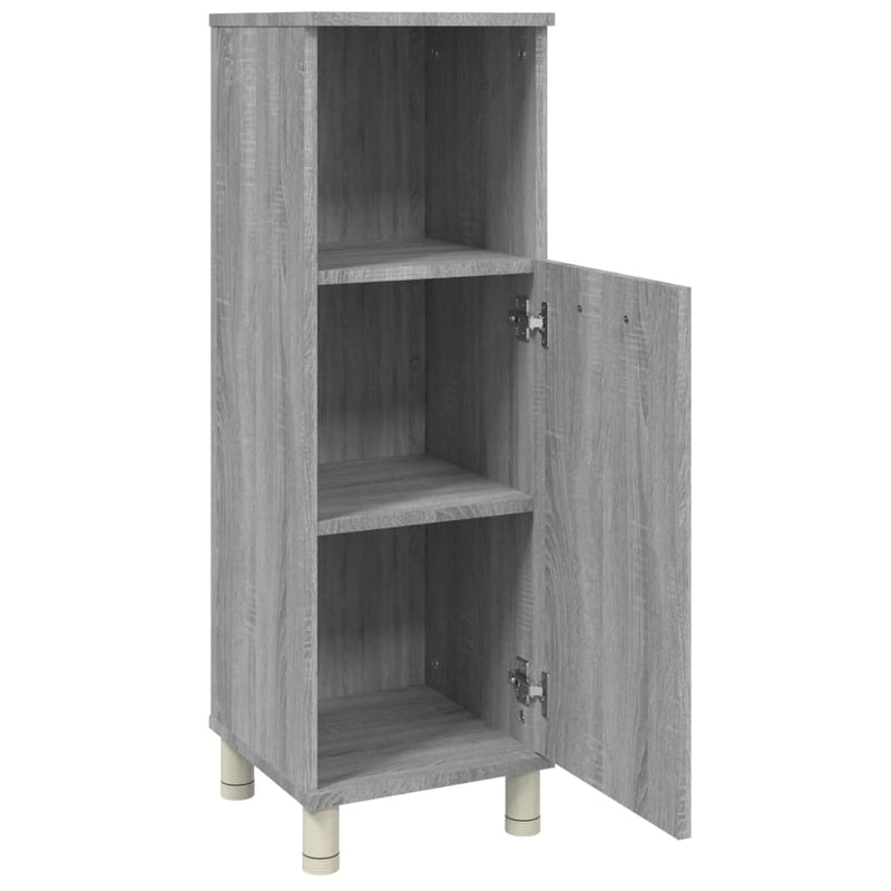 Badschrank Grau Sonoma 30x30x95 cm Holzwerkstoff