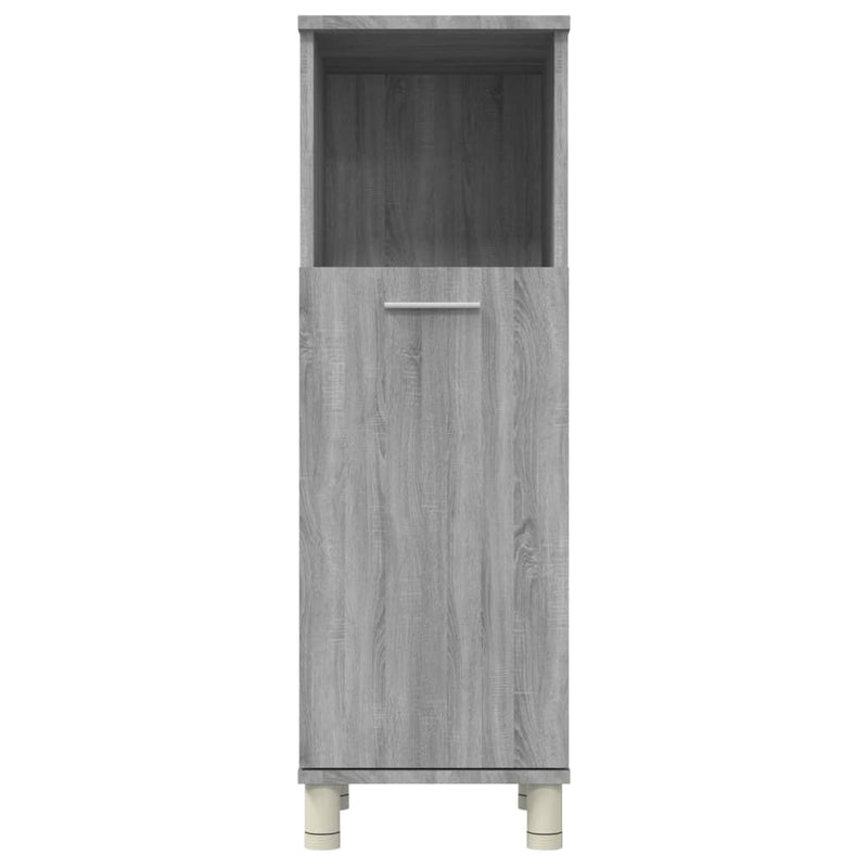 Badschrank Grau Sonoma 30x30x95 cm Holzwerkstoff